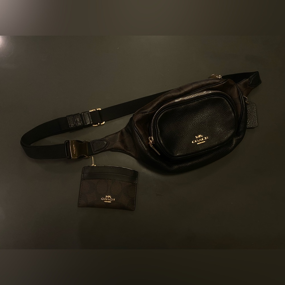 Coach signature belt bag & matching card case